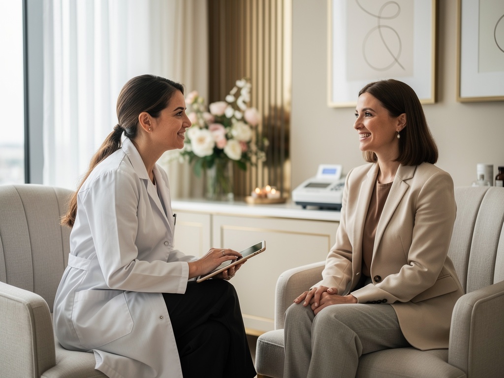 Lavoro Laser specialist consulting with a patient at Walnut Creek medical spa